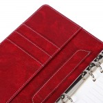 Leather Writing Notebook Organizer, Travel Journal, Vintage Business Binder Refillable Steno Memo Notepad Planner Diary, 7 in, Lined Paper, Card Slots, Pen Holder, Adjustable Snaps, Retro Red Leather Writing Notebook Organizer, Travel Journal, Vintage Business Binder Refillable Steno Memo Notepad Planner Diary, 7 in, Lined Paper, Card Slots, Pen Holder, Adjustable Snaps, Retro Red