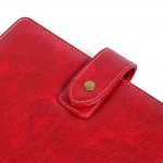 Leather Writing Notebook Organizer, Travel Journal, Vintage Business Binder Refillable Steno Memo Notepad Planner Diary, 7 in, Lined Paper, Card Slots, Pen Holder, Adjustable Snaps, Retro Red Leather Writing Notebook Organizer, Travel Journal, Vintage Business Binder Refillable Steno Memo Notepad Planner Diary, 7 in, Lined Paper, Card Slots, Pen Holder, Adjustable Snaps, Retro Red