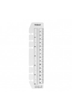 EvZ Ruler Page Marker Bookmark Separator for 7 Inches Journal Organizer Diary A6 Notepad Notebook 6 Holes Ring Binder, Flexible Transparent, Set of 2Pcs