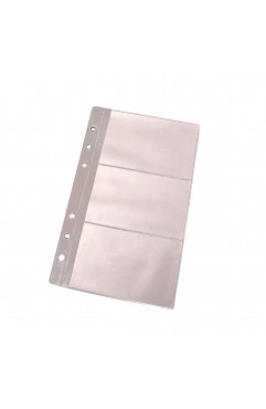 EvZ Card Holder for 7 Inches Journal Organizer Diary A6 Notepad Notebook 6 Holes Ring Binder, Flexible Transparent, Set of 3Pcs