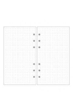 EvZ A6 Refill Dot Matrix Paper, 6 Holes Ring Binder Filler for 7 Inches Refillable Journal Notebook Diary Organizer Planner Inserts, 80 Sheets / 160 Pages