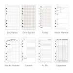 EvZ A6 Refill Grid Square Paper, 6 Holes Ring Binder Filler for 7 Inches Refillable Journal Notebook Diary Organizer Planner Inserts, 80 Sheets / 160 Pages EvZ A6 Refill Grid Square Paper, 6 Holes Ring Binder Filler for 7 Inches Refillable Journal Notebook Diary Organizer Planner Inserts, 80 Sheets / 160 Pages