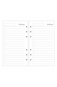 EvZ A6 Refill to Do Paper, 6 Holes Ring Binder Filler for 7 Inches Refillable Journal Notebook Diary Organizer Planner Inserts, 80 Sheets / 160 Pages