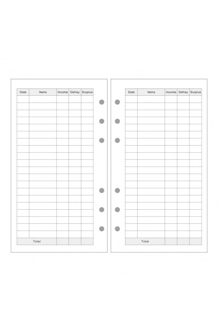EvZ A6 Refill Expenses Paper, 6 Holes Ring Binder Filler for 7 Inches Refillable Journal Notebook Diary Organizer Planner Inserts, 80 Sheets / 160 Pages EvZ A6 Refill Expenses Paper, 6 Holes Ring Binder Filler for 7 Inches Refillable Journal Notebook Diary Organizer Planner Inserts, 80 Sheets / 160 Pages